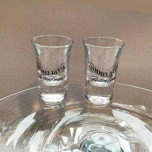 Vintage Promotional Shot Glasses from Gammel Danks Denmark